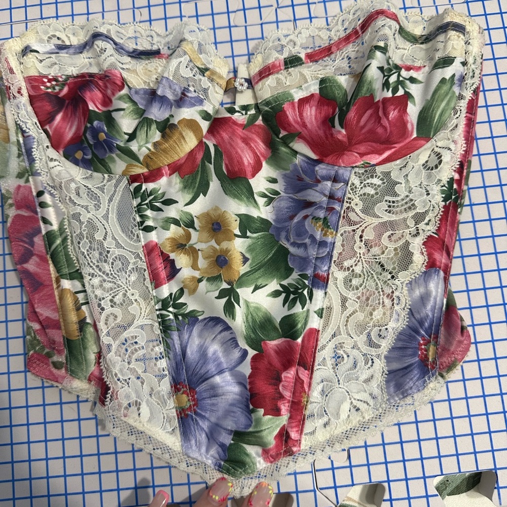 Vintage floral, Christian Dior corset/bustier.